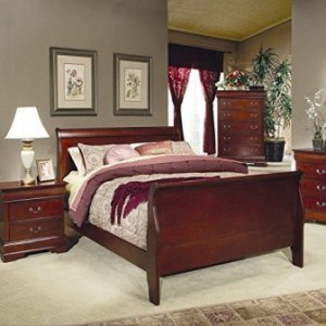 cherry sleigh bed