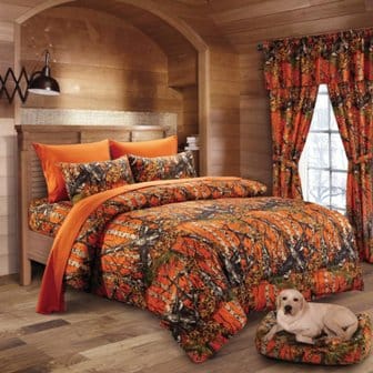 orange-camo-bedding