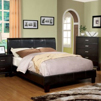 queen size leather sleigh bed