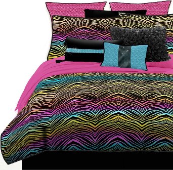 rainbow-color-zebra-print-bedding-set